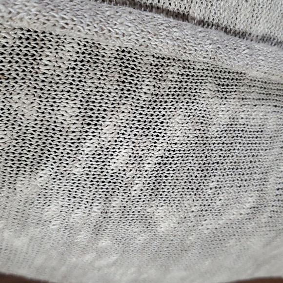 Eileen fisher linen cotton blend oatmeal cream open front short sleeve cardigan - Picture 3 of 7